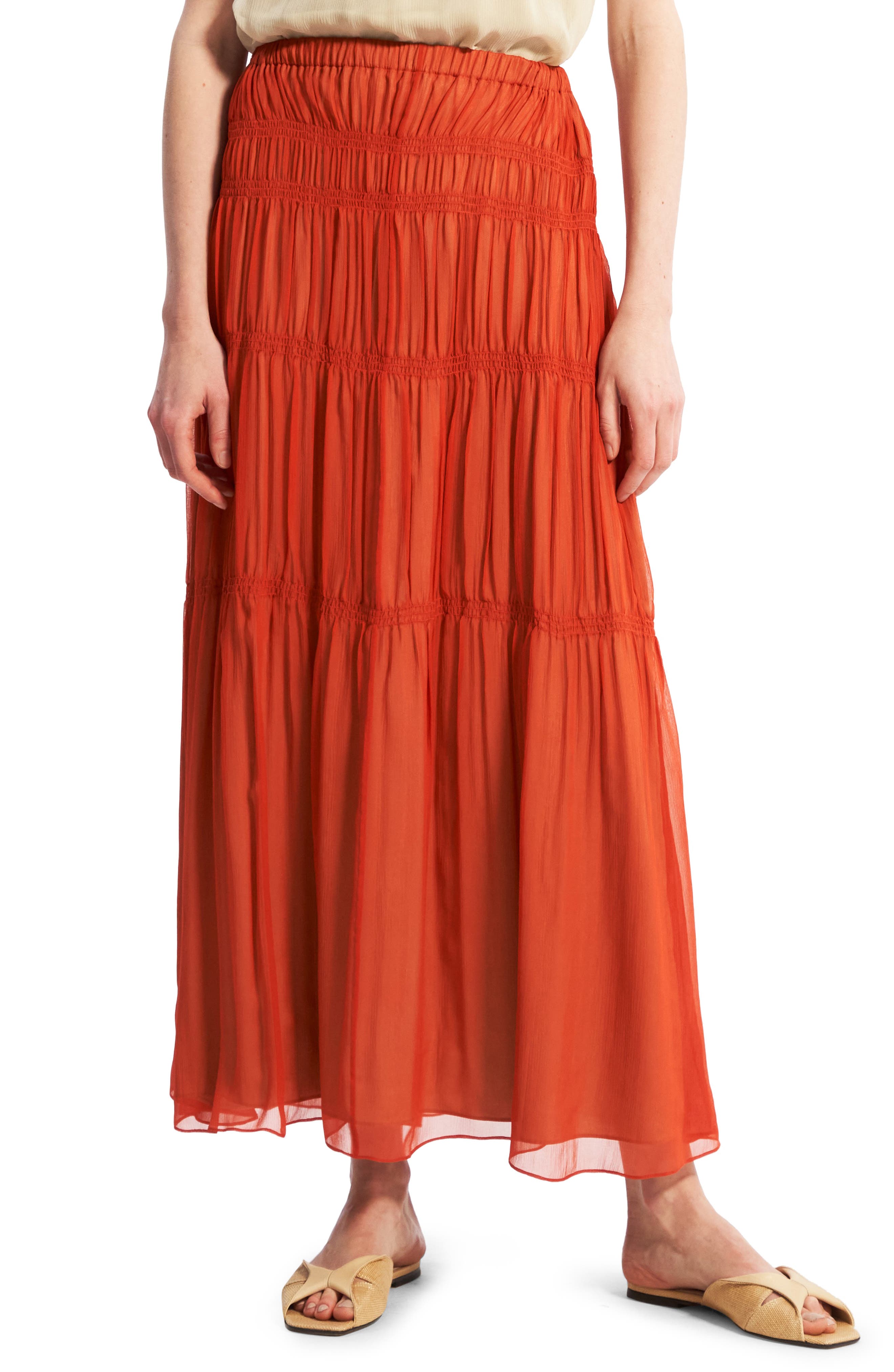 Tiered Silk Chiffon Maxi Skirt | Nordstrom