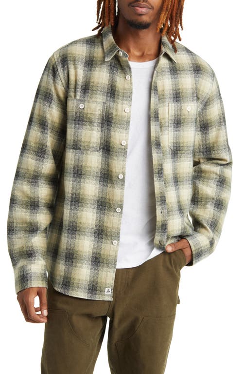 San Marcos Plaid Flannel Button-Up Shirt in Olive