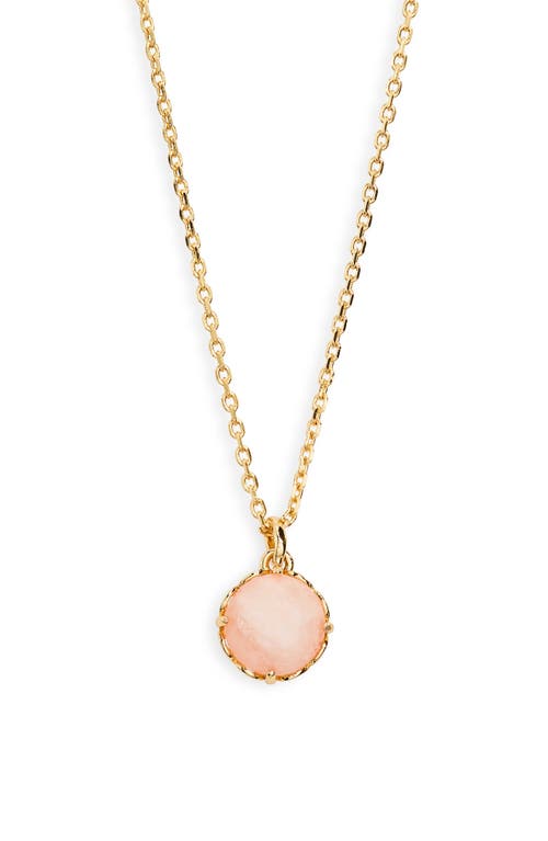Kate Spade New York round crystal pendant necklace in Pink Quartz at Nordstrom