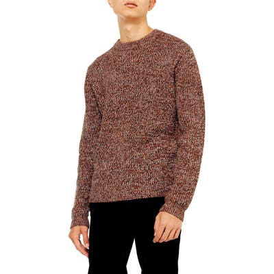 Topman Twist Crewneck Sweater, Brown