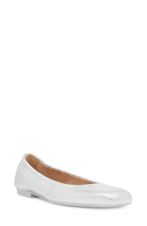 Stuart Weitzman Leather Ballet Flat Silver at Nordstrom,