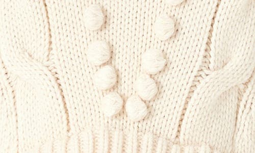 Shop English Factory Mixed Media Cable Stitch Sweater In Cream/white