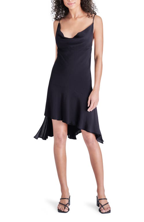 Tarin Asymmetric Cowl Neck Dress in Black
