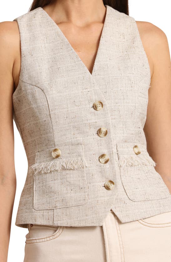 Shop Avec Les Filles Tweed Suit Vest In Tan