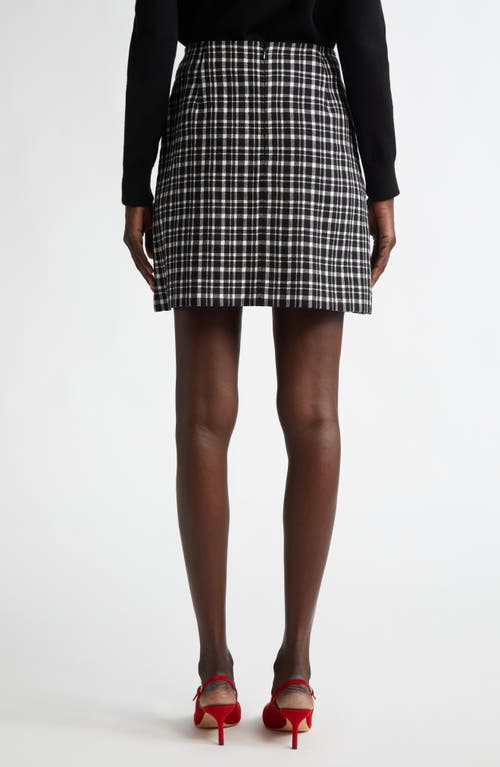 Shop Carolina Herrera Plaid Miniskirt In Black/white