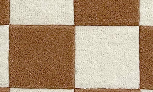 Maison Deux Checkerboard Wool Rug In Brown