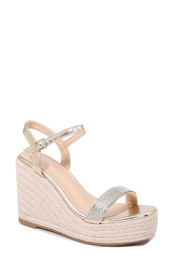 BERNESS BERNESS JACINTA RHINESTONE EPSADRILLE WEDGE PLATFORM SANDAL