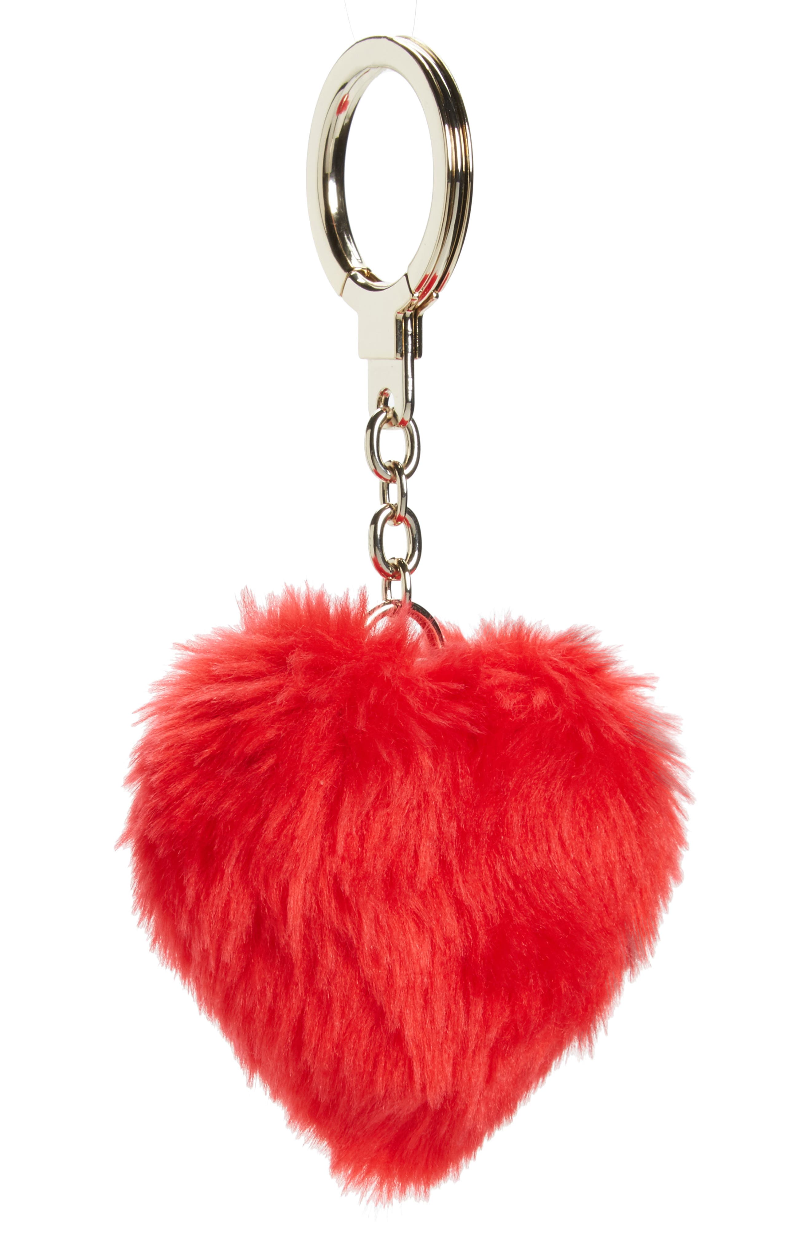 kate spade new york heart pouf faux fur bag charm Nordstrom