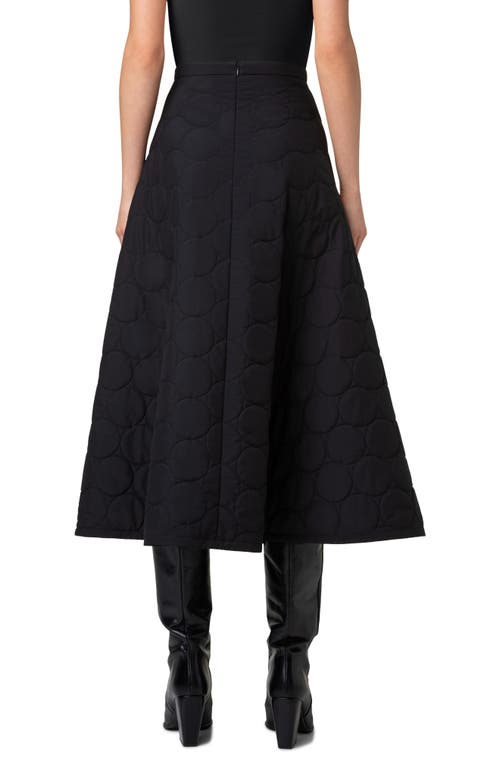 Shop Akris Punto Signature Techno Dot Quilted Midi Skirt In Black