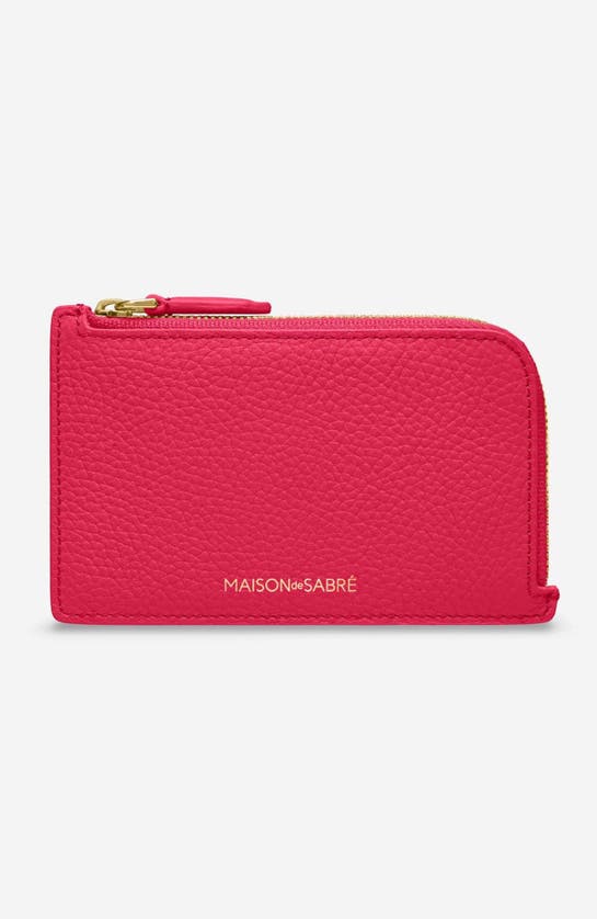 Maison De Sabre Maison De Sabré Leather Zip Card Holder In Shibuya Fuchsia