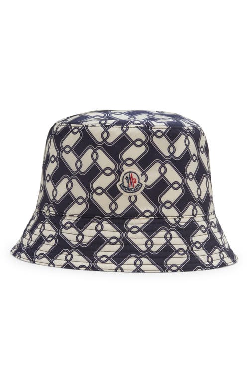 Shop Moncler Archivio Dna Bucket Hat In Black/white