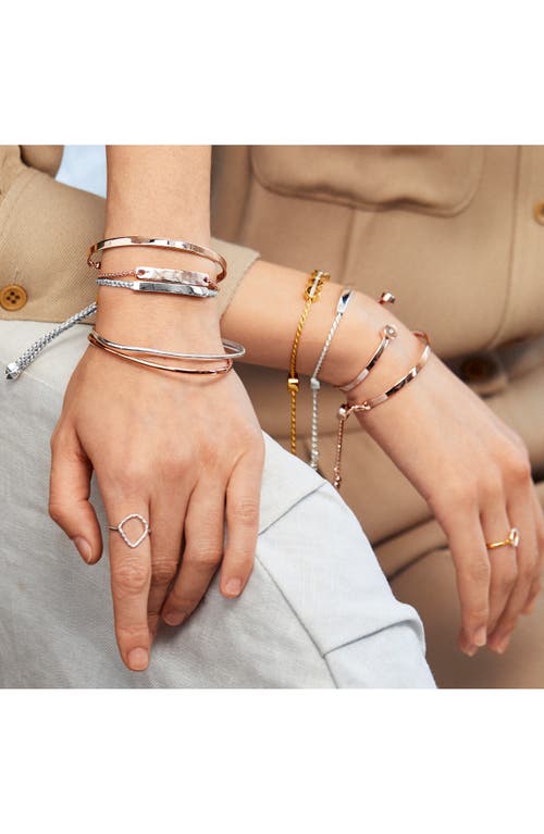 Monica Vinader Engravable Linear Friendship Bracelet In Rose Gold/mink