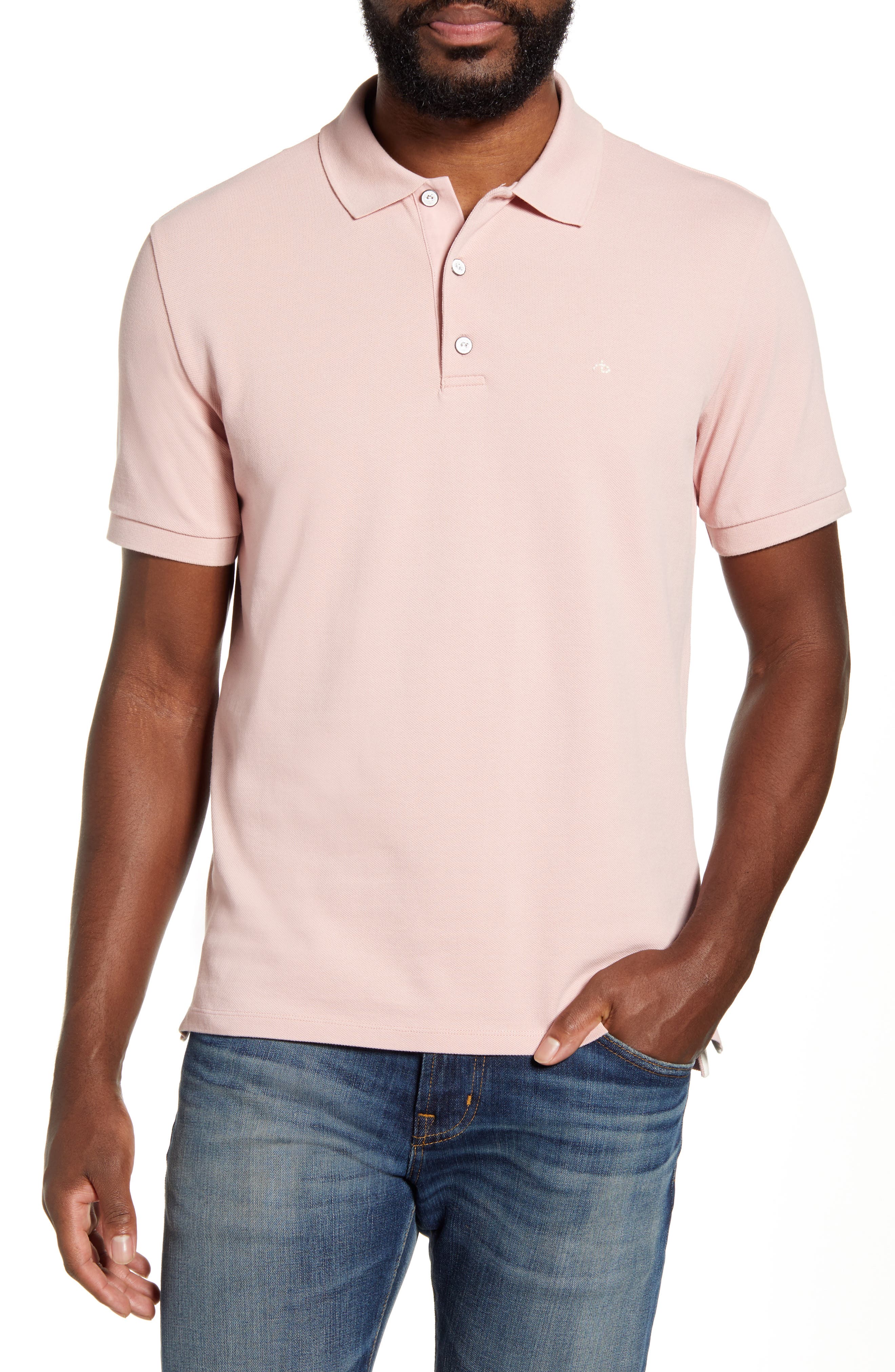 slim fit pique polo