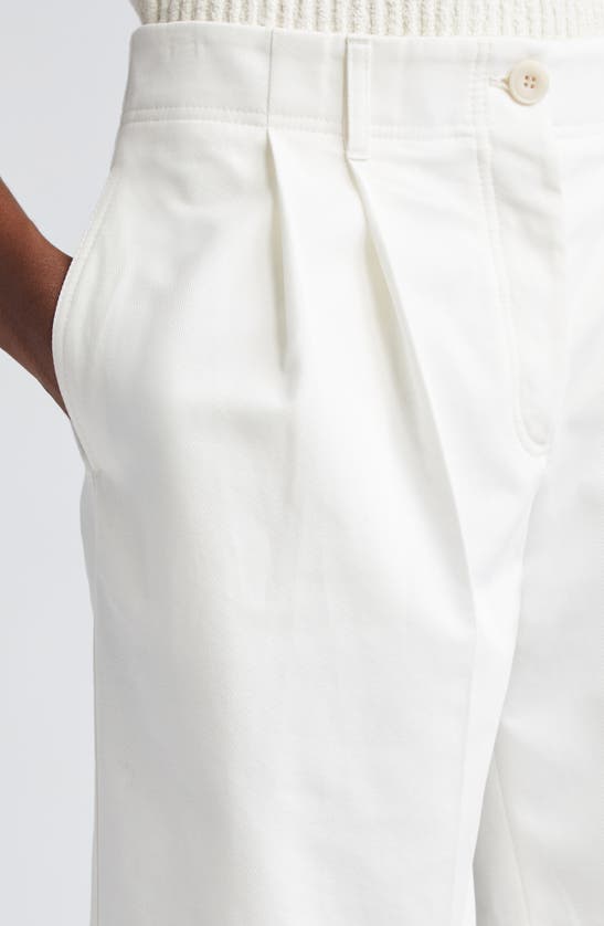 Shop Totême Relaxed Organic Cotton Twill Shorts In White