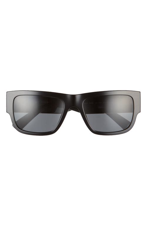 Versace 56mm Rectangle Sunglasses in Black/Dark Grey at Nordstrom