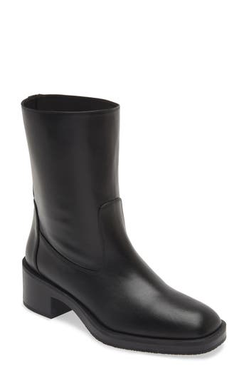 Stuart Weitzman Kaia Bootie In Black Smooth Calf