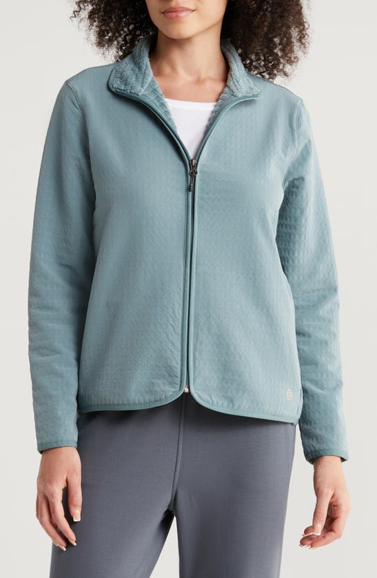 Shop Free Fly Grid Bonded Fleece Zip Jacket In Stormy Sea