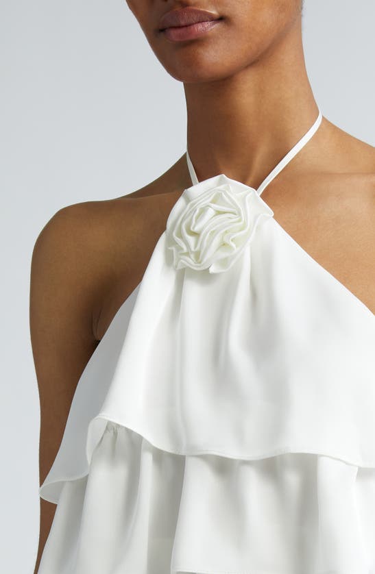 Shop Ramy Brook Minnie Tiered Ruffle Halter Top In Ivory