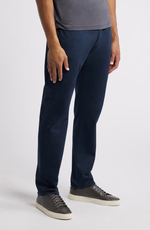 Shop Johnston & Murphy Straight Leg Stretch Pima Cotton Pants In Navy