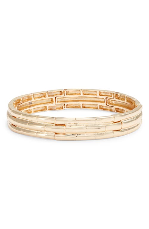 Bamboo Link Stretch Bracelet in Gold