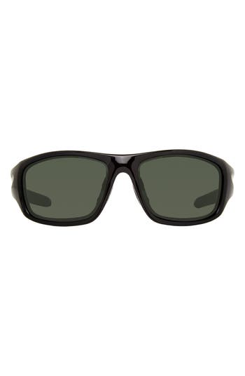 Shop Eddie Bauer 61mm Rectangle Sunglasses In Black/green