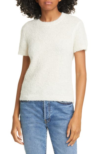 Rachel Comey Bo Alpaca Blend Short Sleeve Sweater In Ivory