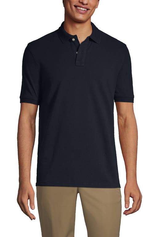 Shop Lands' End School Uniform Young  Short Sleeve Mesh Polo Shirt In Classic Navy