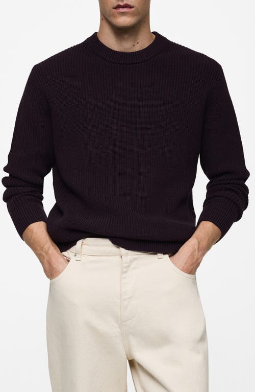 Mango Rib Sweater In Dark Purple