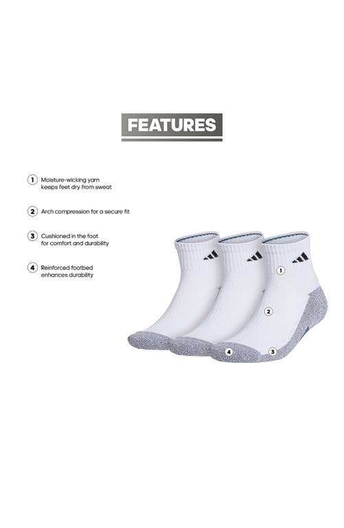 Shop Adidas Originals Adidas Climacool 3-pack Quarter Length Socks In White/grey/indigo Blue