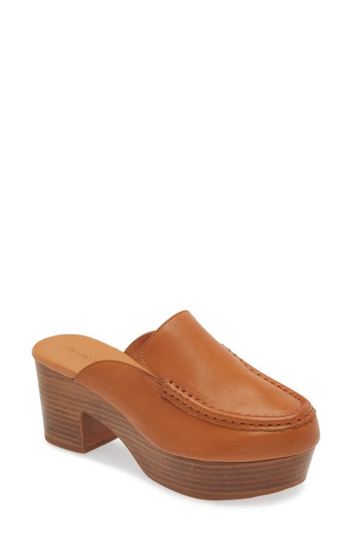 Shop Chocolat Blu Gemm Platform Loafer Mule In Cognac Leather