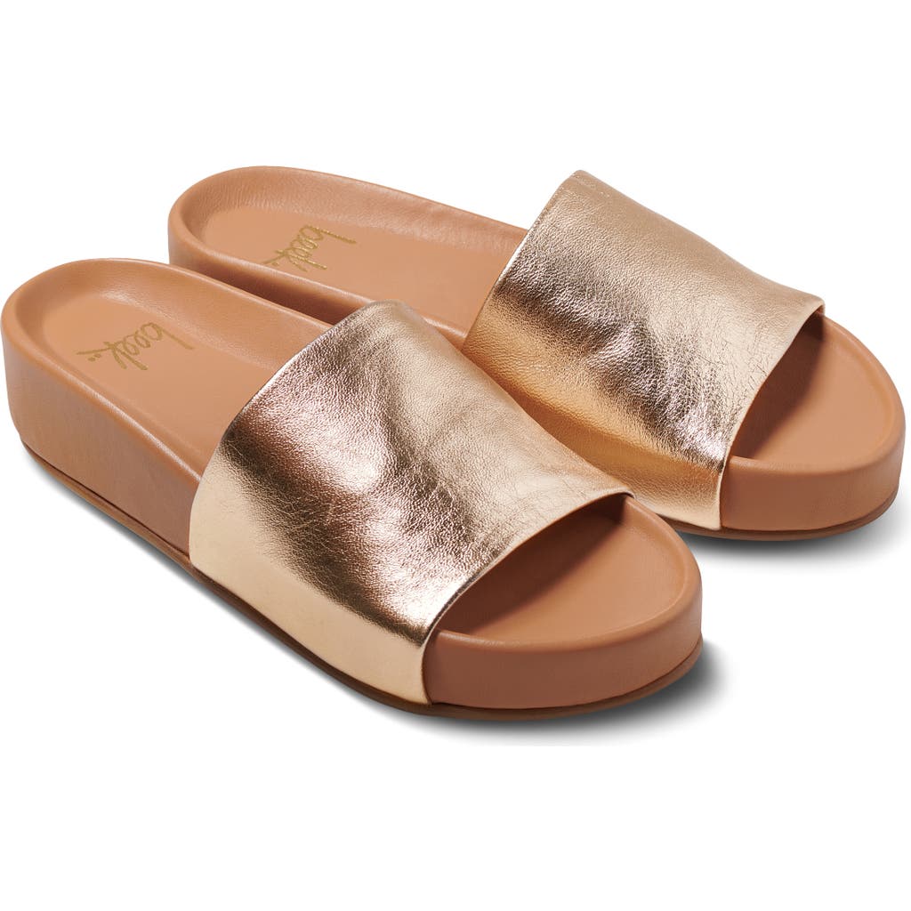Beek Pelican Slide Sandal In Gold/honey