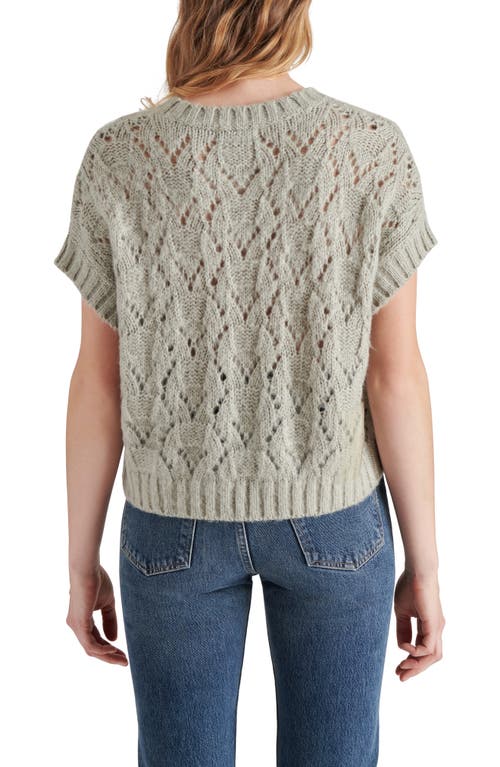 Shop Steve Madden Wilson Pointelle Sweater In Light Grey