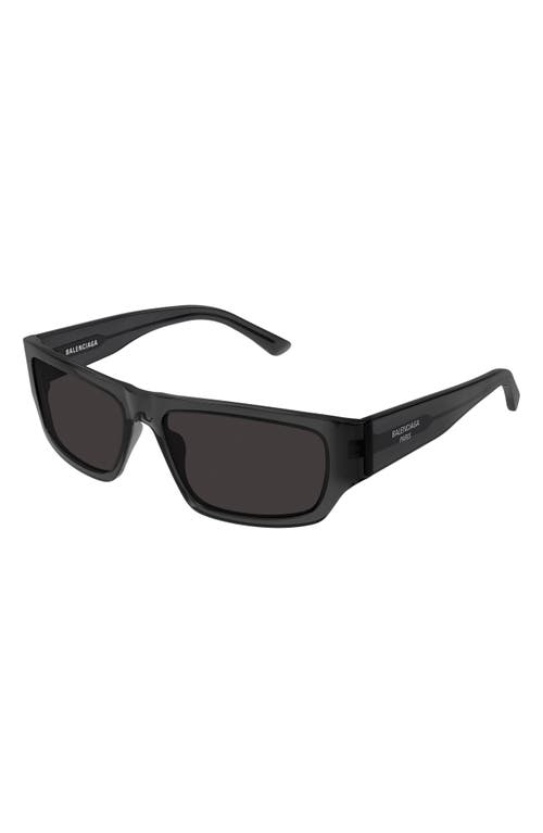 Shop Balenciaga 58mm Rectangular Sunglasses In Grey