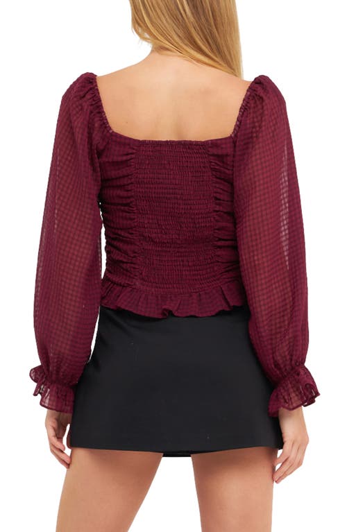 Endless Rose Ruched Chiffon Top In Violet