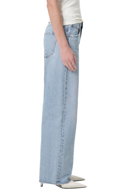 Agolde Luna Pieced High Waist Raw Hem Barrel Jeans In Force