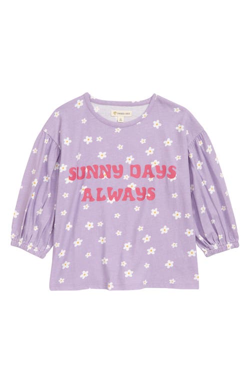 Tucker + Tate Kids' Puff Sleeve Cotton T-Shirt in Purple Betta Sunny Daisies