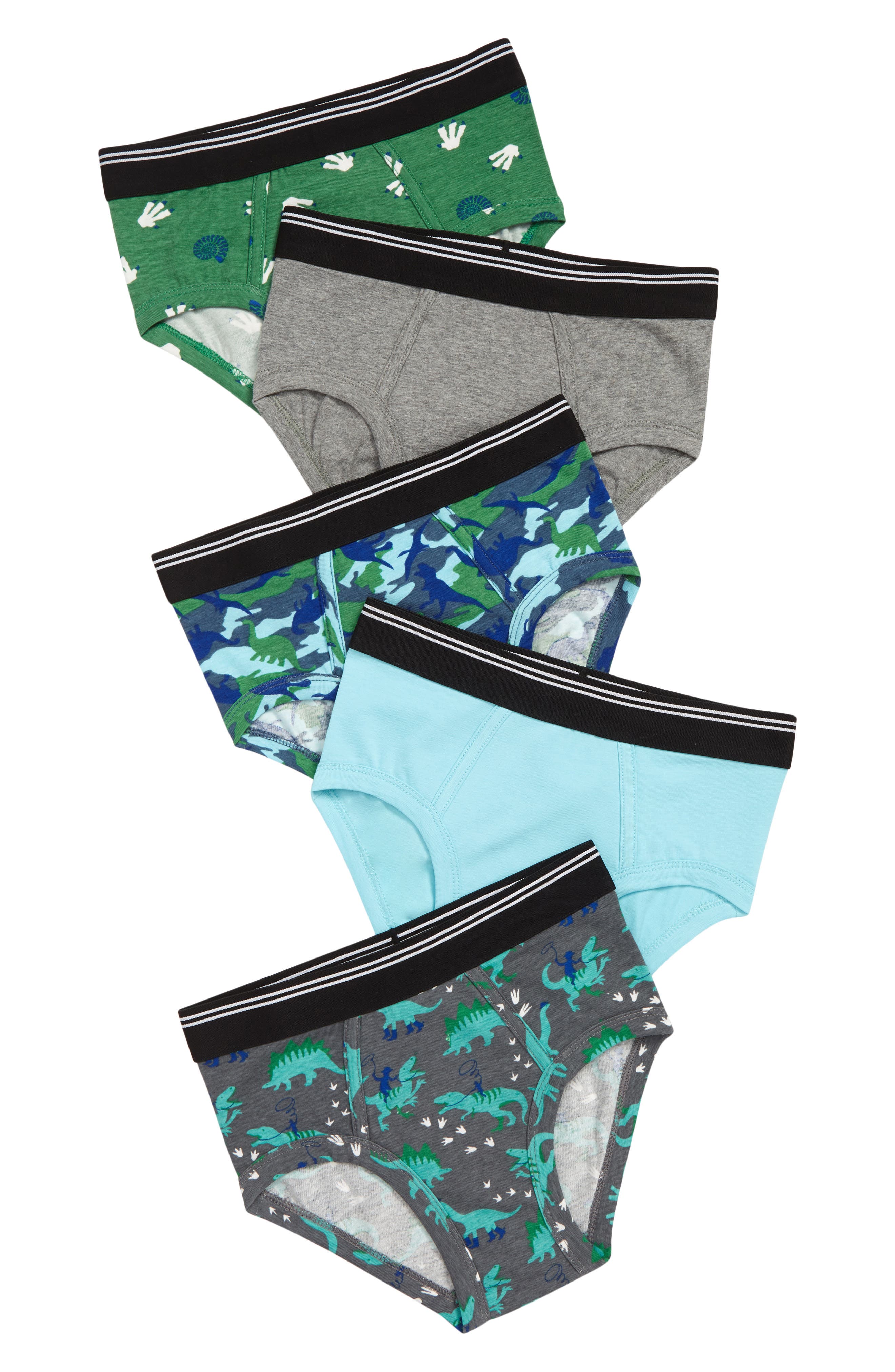 Nordstrom Clothing Underwear Briefs Kids Assorted 5-Pack Briefs in Palenotology Pack at Nordstrom 