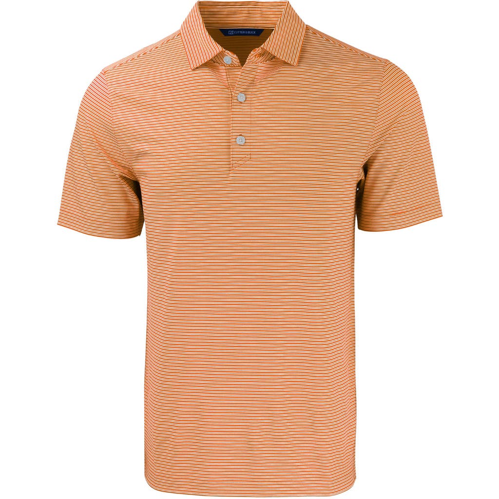 Cutter & Buck Double Stripe Performance Recycled Polyester Polo In Orange