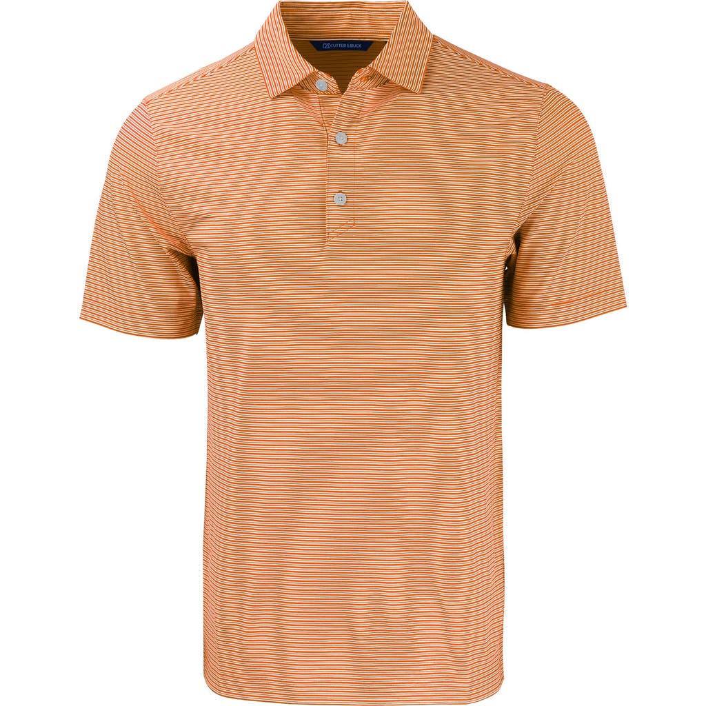 Cutter & Buck Forge Eco Double Stripe Stretch Recycled Mens Polo In Orange