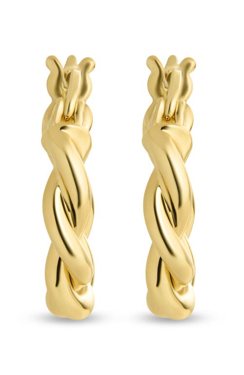 Sterling Forever Hazel Twisted Huggie Hoop Earrings In Gold