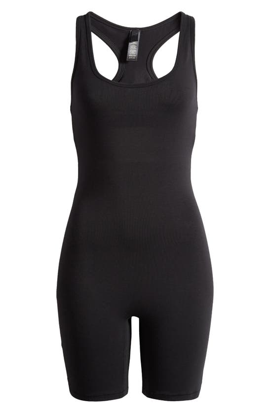 Shop Skims Outdoor Mid Thigh Bodysuit In Onyx