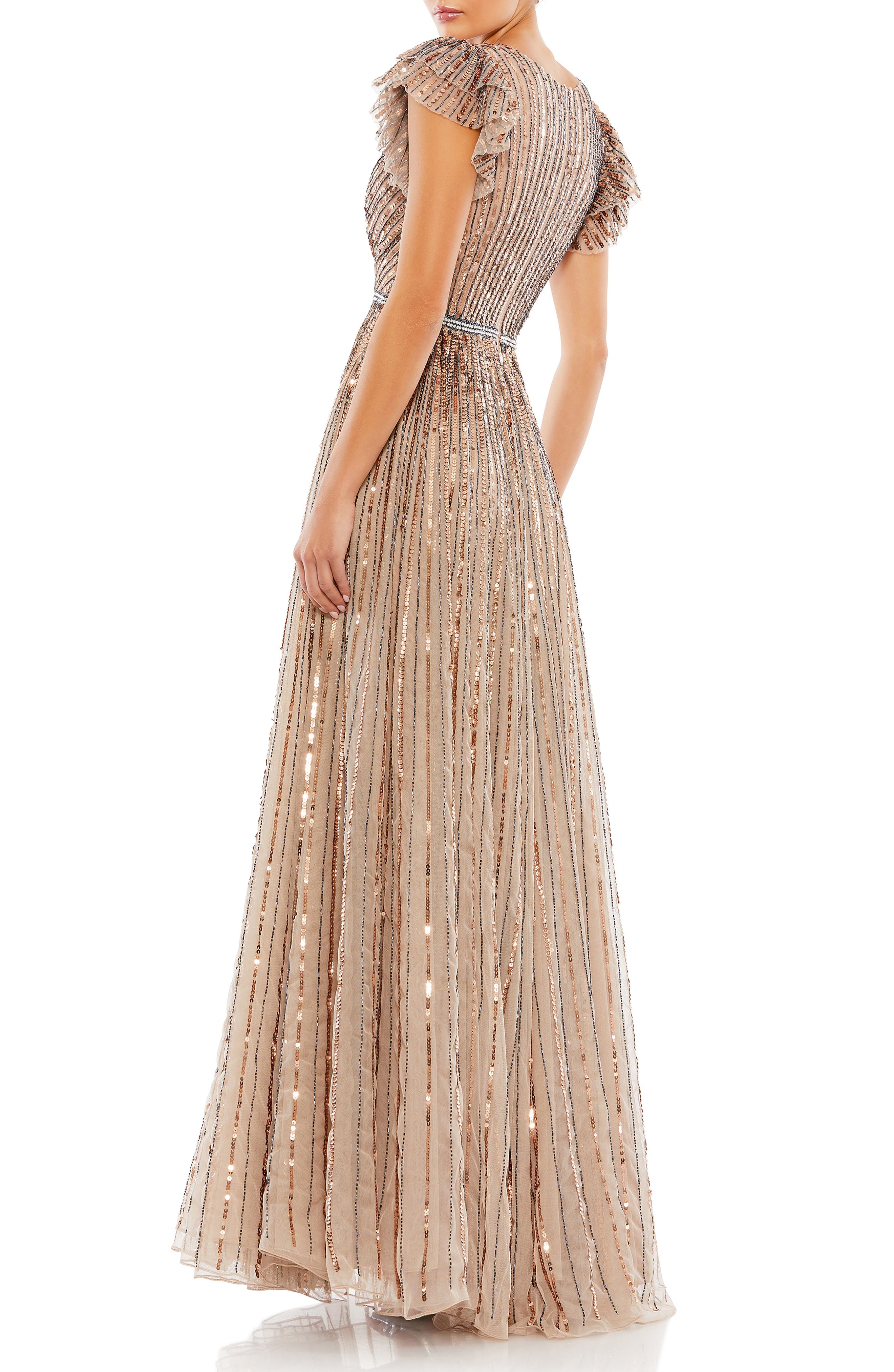 Mac Duggal Beaded Cap Sleeve A-Line 