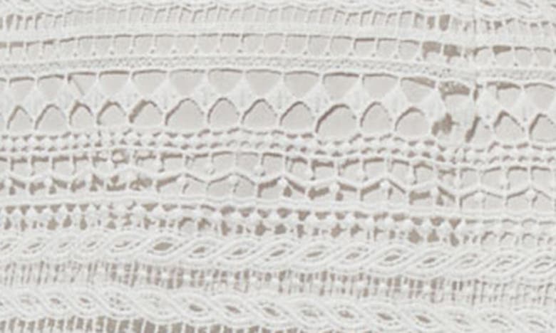 Ming Wang Open Stitch Embroidered Dress In White