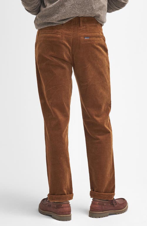 Barbour Stretch Corduroy Tailored Fit Pants In Dark Honey