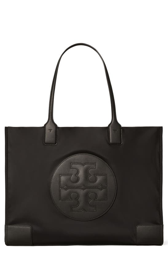 Tory Burch Ella Recycled Nylon Tote In Black