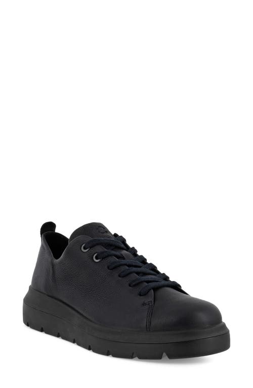 ECCO Nouvelle Water Repellent Leather Sneaker in Black