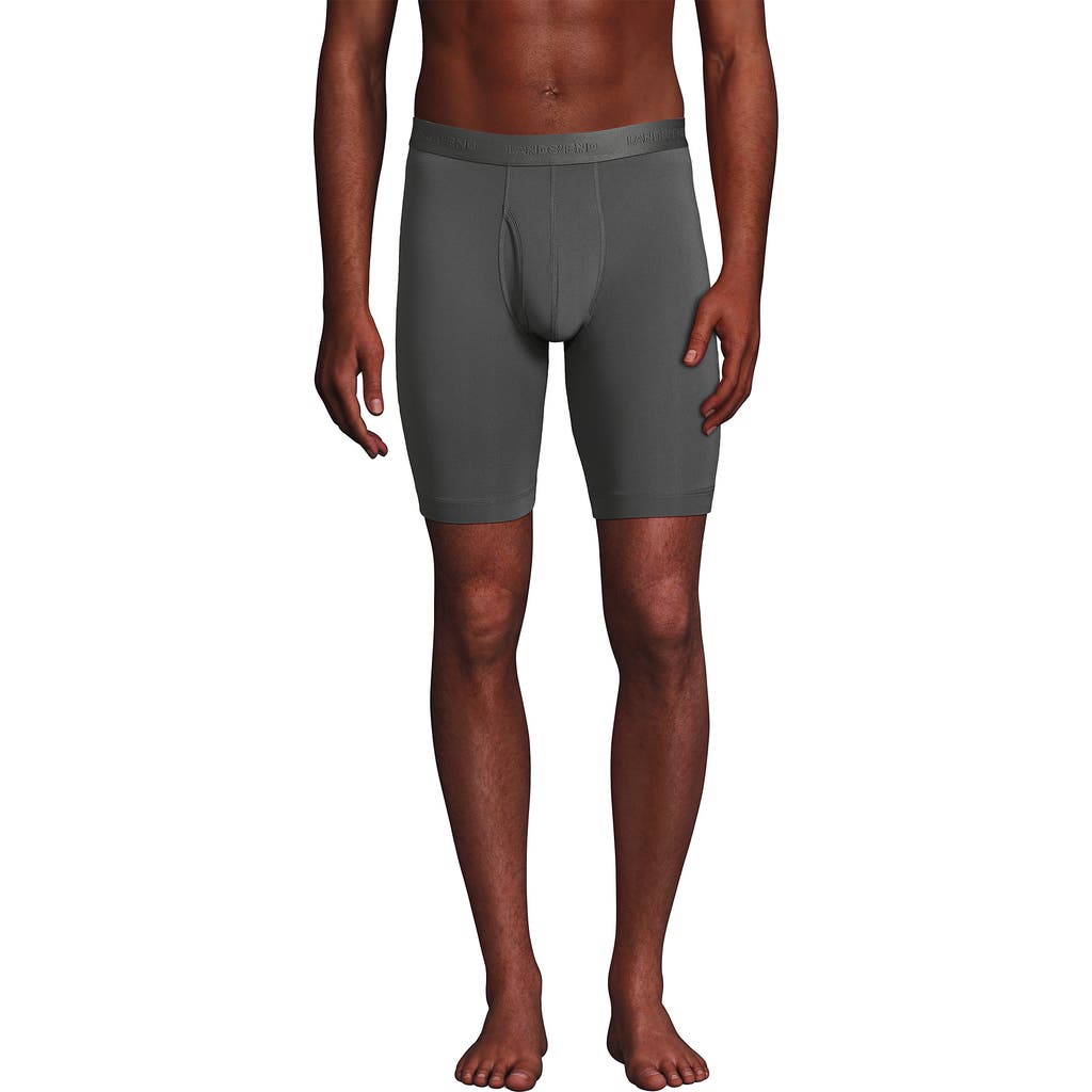 Lands' End Longer Flex Performance Boxer Brief 3 Pack In Warm Graphite