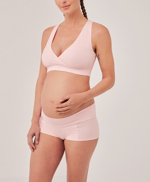 Pact Organic Maternity Nursing Bralette In Chalk Pink
