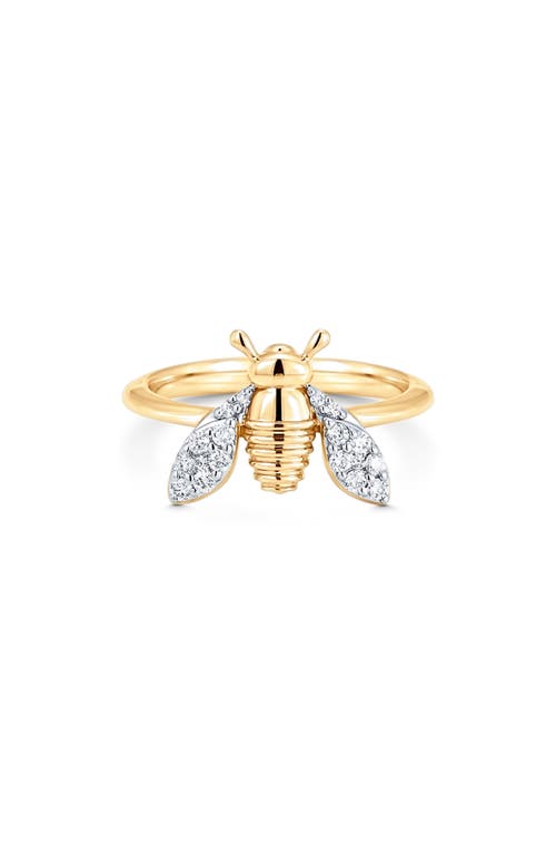 Queen Bee Diamond Pinky Ring in Yellow Gold