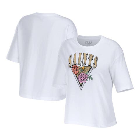 NFL New Orleans Saints Junior Short Sleeve Tie-Dye Fashion Crop T-Shirt - S